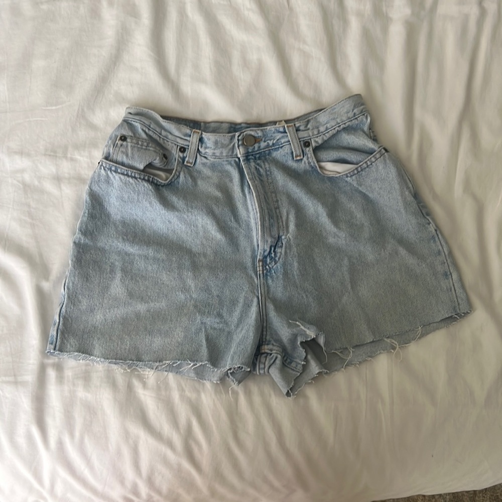 Blue denim shorts